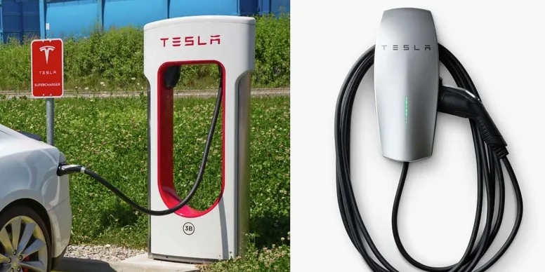 Tesla wall connector and Supercharger EV charging equipment